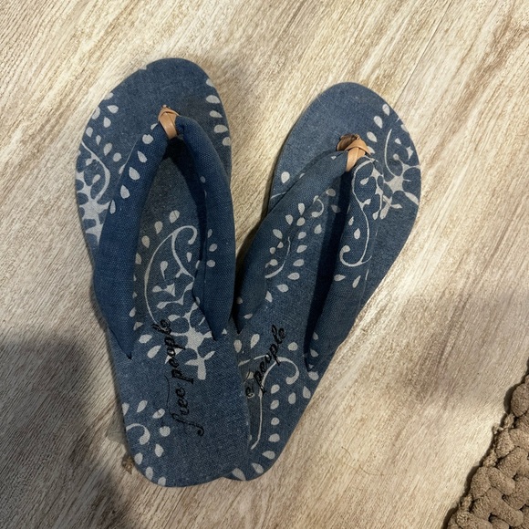 Free People Shoes - Free People Blue Floral Sandals